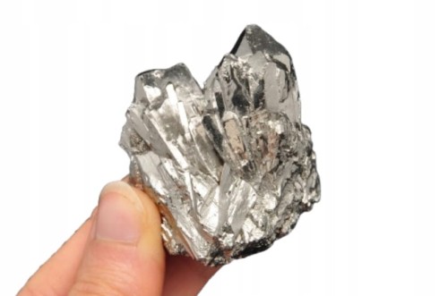 * KWARC TYTAN AURA SREBRNY MINERAŁ INTERESUJĄCA SZCZOTKA NR 2 *