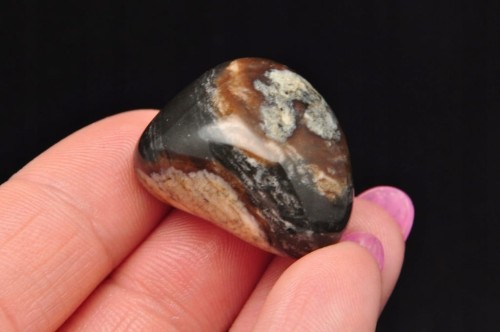 * AGAT SARDONYKS SARDONYX BRAZYLIA KAMIEŃ CIEKAWY WZÓR SUPER POŁYSK NR 8 *