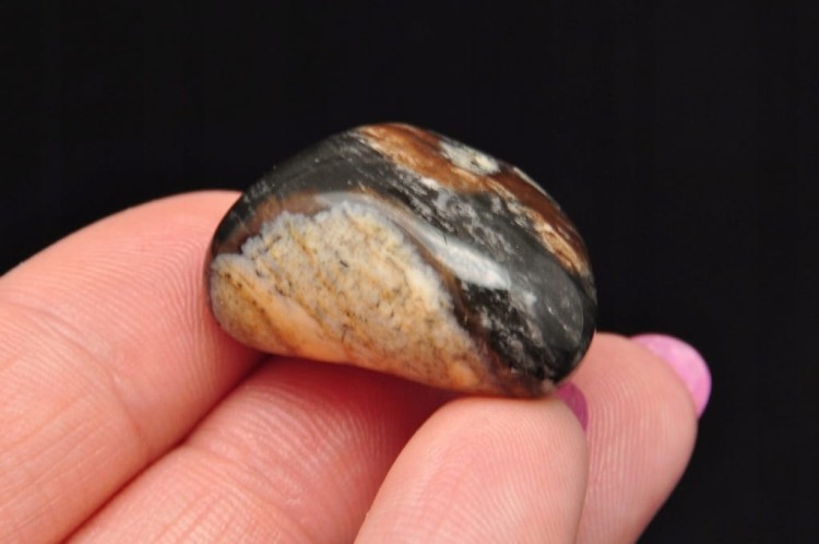 * AGAT SARDONYKS SARDONYX BRAZYLIA KAMIEŃ CIEKAWY WZÓR SUPER POŁYSK NR 8 *