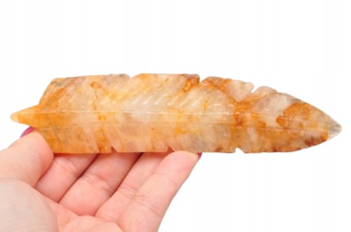 * KWARC Z LIMONITEM ZJAWISKOWE PIÓRKO PIĘKNE PIÓRO DELIKATNY KOLOR NR 5 *