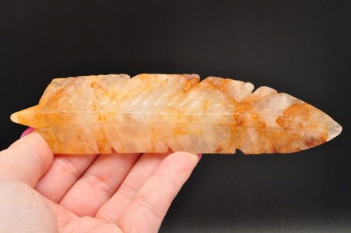 * KWARC Z LIMONITEM ZJAWISKOWE PIÓRKO PIĘKNE PIÓRO DELIKATNY KOLOR NR 5 *