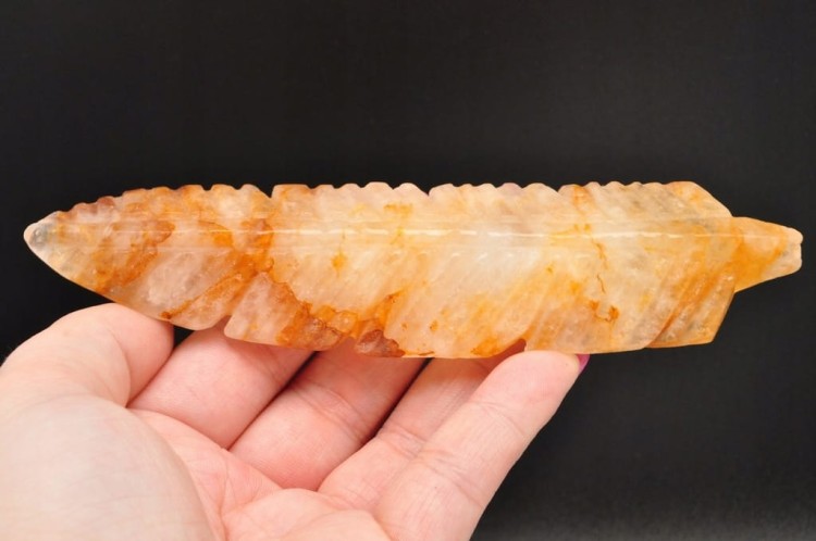 * KWARC Z LIMONITEM ZJAWISKOWE PIÓRKO PIĘKNE PIÓRO DELIKATNY KOLOR NR 5 *