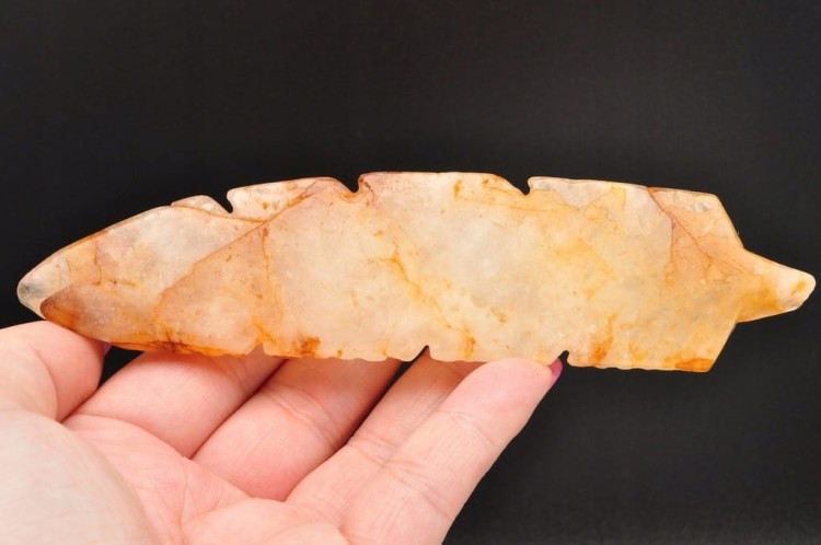 * KWARC Z LIMONITEM ZJAWISKOWE PIÓRKO PIĘKNE PIÓRO DELIKATNY KOLOR NR 5 *