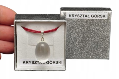 * KRYSZTAŁ GÓRSKI PIĘKNA ZAWIESZKA W PUDEŁKU SZLIFOWANY OKAZ NR 92 *