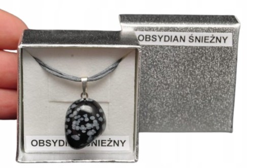 * OBSYDIAN ŚNIEŻNY ELEGANCKA ZAWIESZKA DOSKONAŁA NA OKAZJĘ NR 72 *