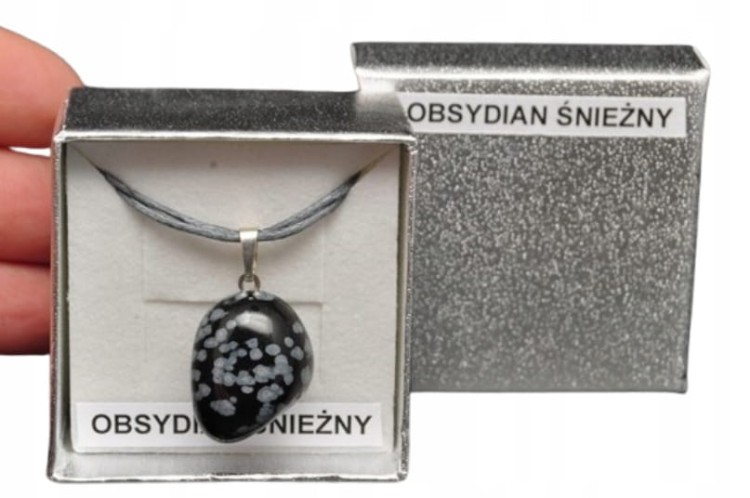 * OBSYDIAN ŚNIEŻNY ELEGANCKA ZAWIESZKA DOSKONAŁA NA OKAZJĘ NR 72 *