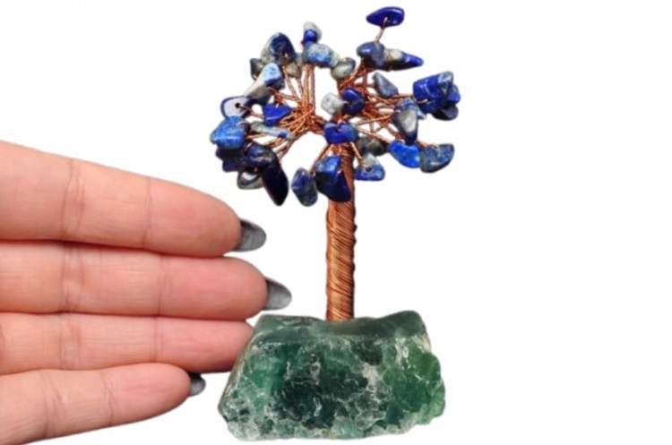 * DRZEWKO SZCZĘŚCIA CHINY FLUORYT LAPIS LAZULI PIĘKNA GRANATOWA BARWA NR 7