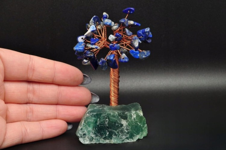 * DRZEWKO SZCZĘŚCIA CHINY FLUORYT LAPIS LAZULI PIĘKNA GRANATOWA BARWA NR 7