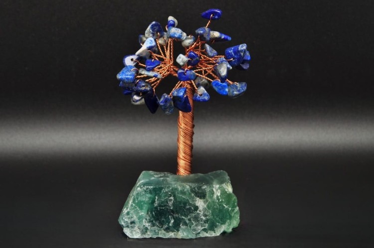 * DRZEWKO SZCZĘŚCIA CHINY FLUORYT LAPIS LAZULI PIĘKNA GRANATOWA BARWA NR 7