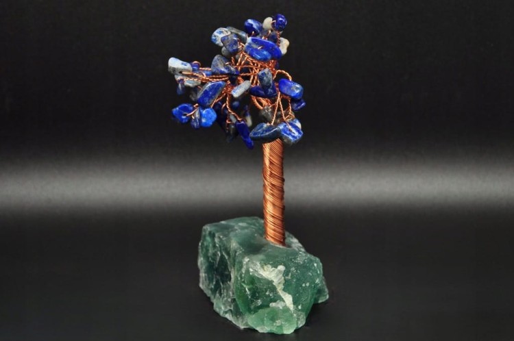 * DRZEWKO SZCZĘŚCIA CHINY FLUORYT LAPIS LAZULI PIĘKNA GRANATOWA BARWA NR 7