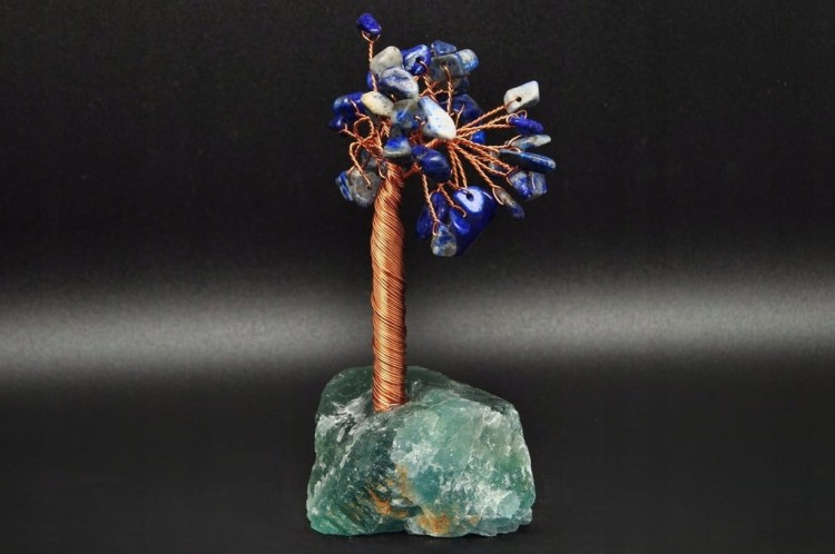 * DRZEWKO SZCZĘŚCIA CHINY FLUORYT LAPIS LAZULI PIĘKNA GRANATOWA BARWA NR 7