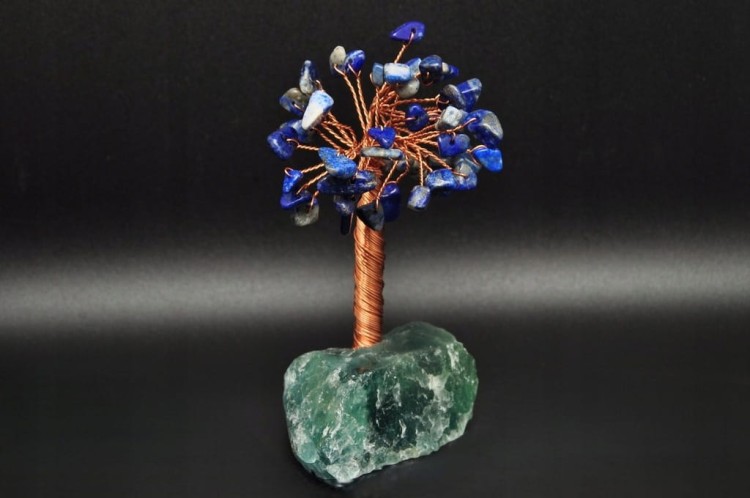 * DRZEWKO SZCZĘŚCIA CHINY FLUORYT LAPIS LAZULI PIĘKNA GRANATOWA BARWA NR 7