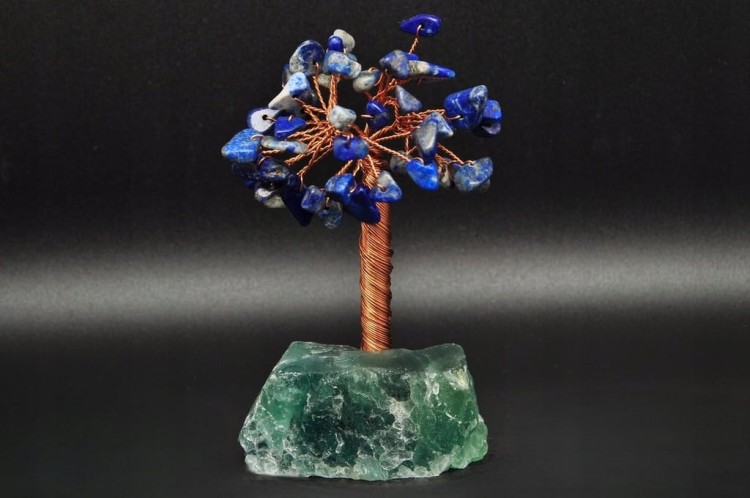 * DRZEWKO SZCZĘŚCIA CHINY FLUORYT LAPIS LAZULI PIĘKNA GRANATOWA BARWA NR 7