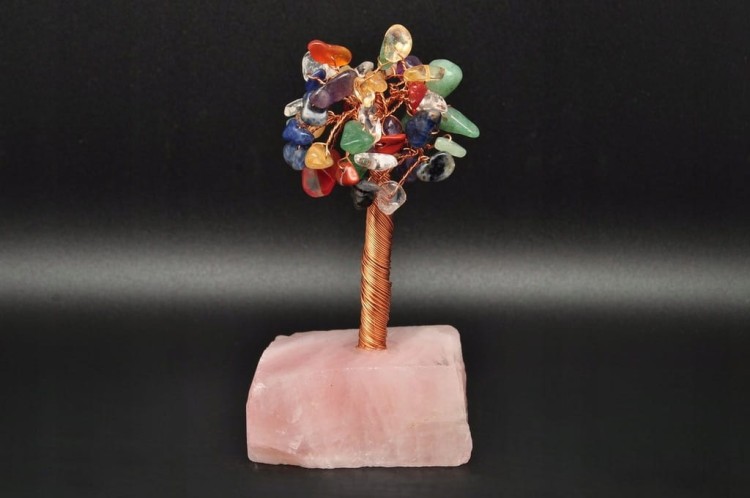 * DRZEWKO SZCZĘŚCIA KWARC RÓŻOWY MIX KILKA MINERAŁÓW KOLOROWE KAMIENIE 6 *