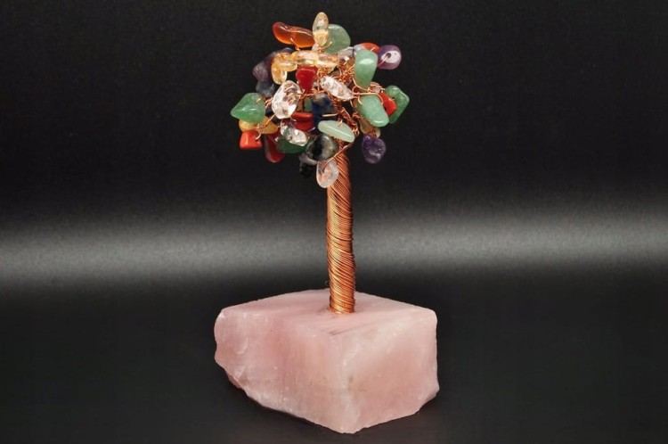 * DRZEWKO SZCZĘŚCIA KWARC RÓŻOWY MIX KILKA MINERAŁÓW KOLOROWE KAMIENIE 6 *