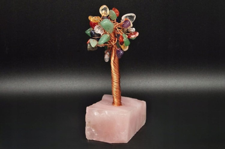 * DRZEWKO SZCZĘŚCIA KWARC RÓŻOWY MIX KILKA MINERAŁÓW KOLOROWE KAMIENIE 6 *