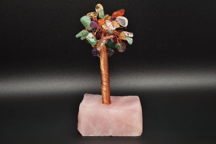 * DRZEWKO SZCZĘŚCIA KWARC RÓŻOWY MIX KILKA MINERAŁÓW KOLOROWE KAMIENIE 6 *