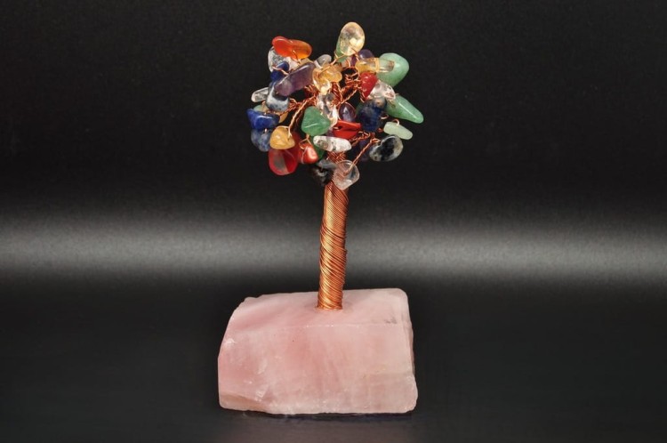 * DRZEWKO SZCZĘŚCIA KWARC RÓŻOWY MIX KILKA MINERAŁÓW KOLOROWE KAMIENIE 6 *