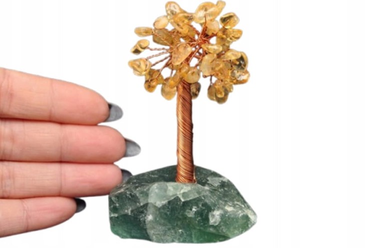 * DRZEWKO SZCZĘŚCIA CHINY FLUORYT CYTRYN EFEKTOWNE MINERAŁY JAKO PREZENT 4