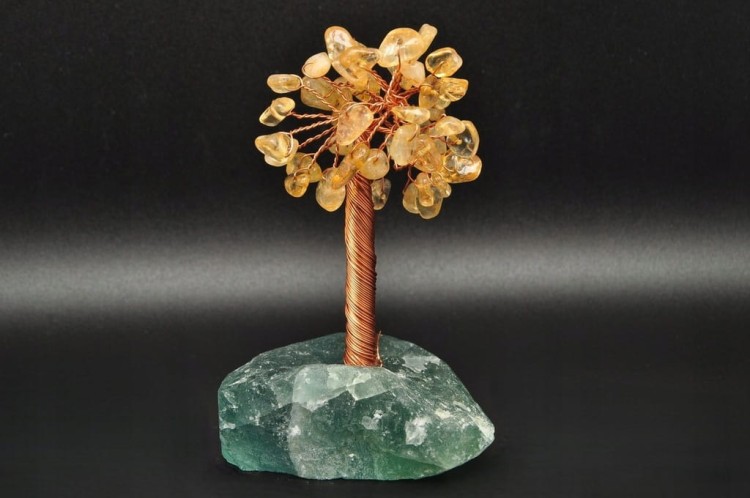 * DRZEWKO SZCZĘŚCIA CHINY FLUORYT CYTRYN EFEKTOWNE MINERAŁY JAKO PREZENT 4