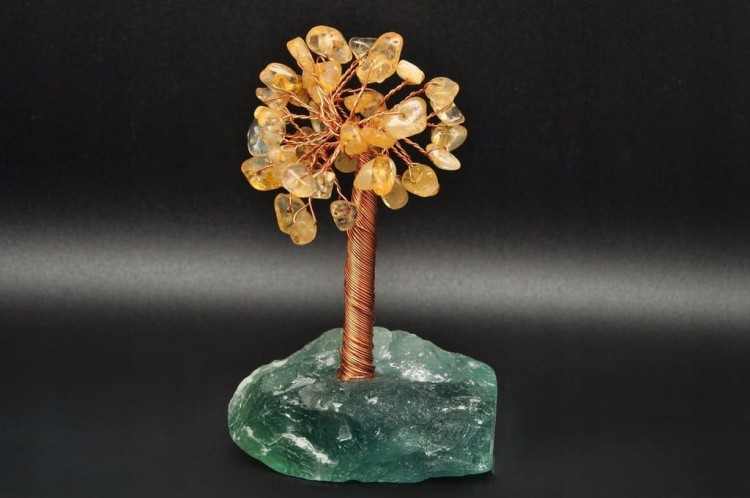 * DRZEWKO SZCZĘŚCIA CHINY FLUORYT CYTRYN EFEKTOWNE MINERAŁY JAKO PREZENT 4