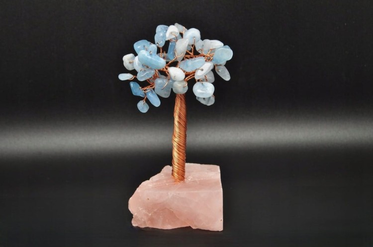 * DRZEWKO SZCZĘŚCIA CHINY KWARC RÓŻOWY KWARC NIEBIESKI PIĘKNY OKAZ NR 2 *