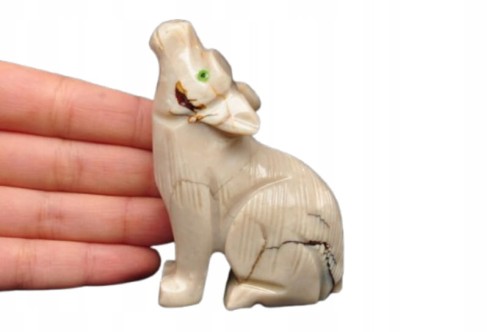 * STEATYT KAMIEŃ MYDLANY ORYFINALNA FIGURKA PERU RZEŹBA WILK NR 9 *