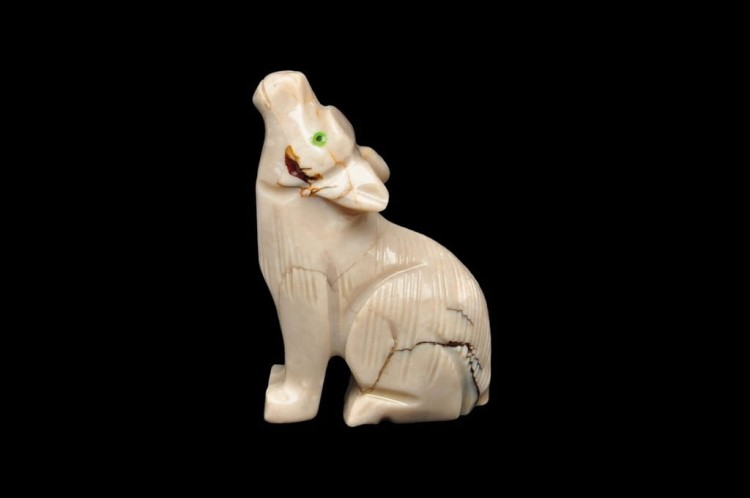 * STEATYT KAMIEŃ MYDLANY ORYFINALNA FIGURKA PERU RZEŹBA WILK NR 9 *