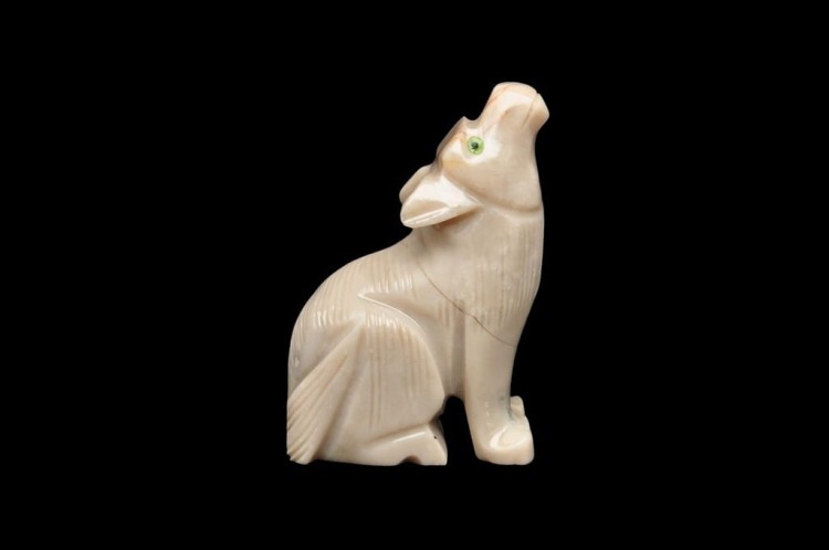 * STEATYT KAMIEŃ MYDLANY ORYFINALNA FIGURKA PERU RZEŹBA WILK NR 9 *