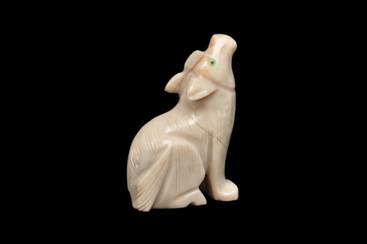 * STEATYT KAMIEŃ MYDLANY ORYFINALNA FIGURKA PERU RZEŹBA WILK NR 9 *