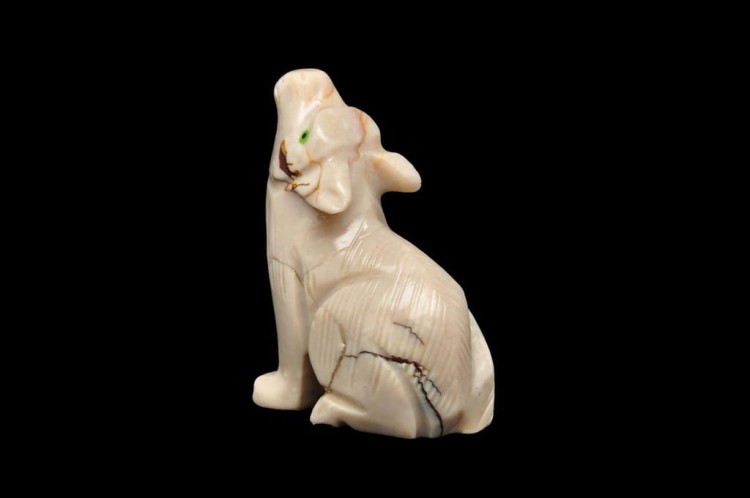 * STEATYT KAMIEŃ MYDLANY ORYFINALNA FIGURKA PERU RZEŹBA WILK NR 9 *