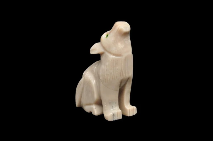 * STEATYT KAMIEŃ MYDLANY ORYFINALNA FIGURKA PERU RZEŹBA WILK NR 9 *