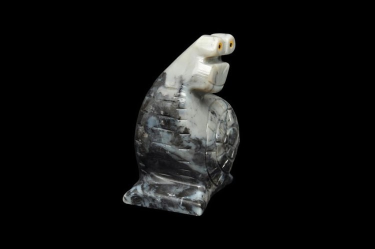 * STEATYT KAMIEŃ MYDLANY FIGURKA SZARY ŚLIMAK CIEKAWA RZEŹBA NR 11 *