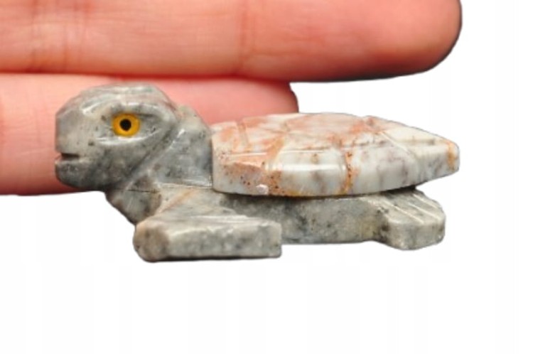 * STEATYT KAMIEŃ MYDLANY PERU UROKLIWA FIGURKA ŻÓŁW NA PREZENT NR 53 *