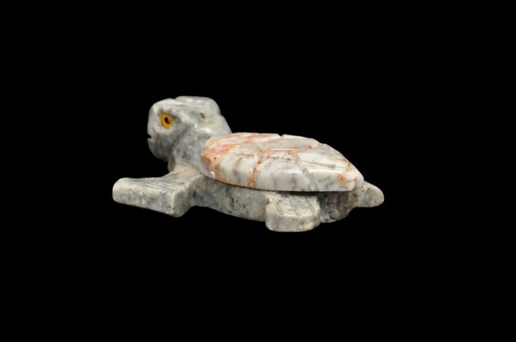 * STEATYT KAMIEŃ MYDLANY PERU UROKLIWA FIGURKA ŻÓŁW NA PREZENT NR 53 *