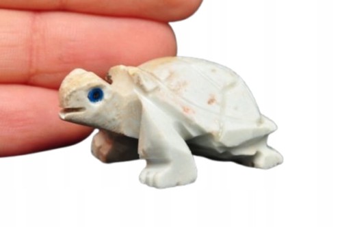 * STEATYT KAMIEŃ MYDLANY PERU WYJĄTKOWA FIGURKA ŻÓŁW ŚLICZNY OKAZ NR 52 *