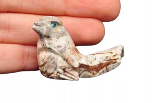 * STEATYT KAMIEŃ MYDLANY PERU WYJĄTKOWA FIGURKA PTAK NR 50 *