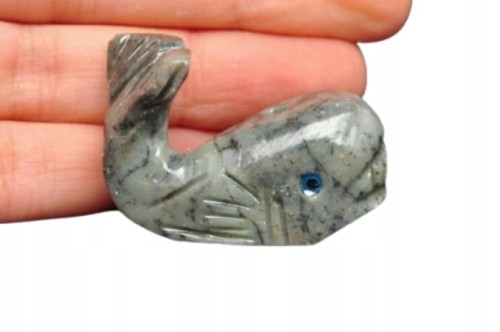 * STEATYT KAMIEŃ MYDLANY PERU MAŁA FIGURKA UROCZY WIELORYB NR 37 *