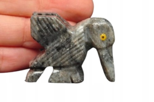 * STEATYT KAMIEŃ MYDLANY PERU FIGURKA PTAK CIEKAWY OKAZ NR 26 *