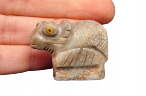 * STEATYT KAMIEŃ MYDLANY PERU FIGURKA KAMELEON INTERESUJĄCA RZEŹBA NR 21 *