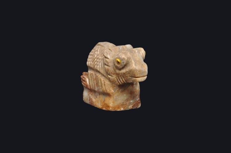 * STEATYT KAMIEŃ MYDLANY PERU FIGURKA KAMELEON INTERESUJĄCA RZEŹBA NR 21 *