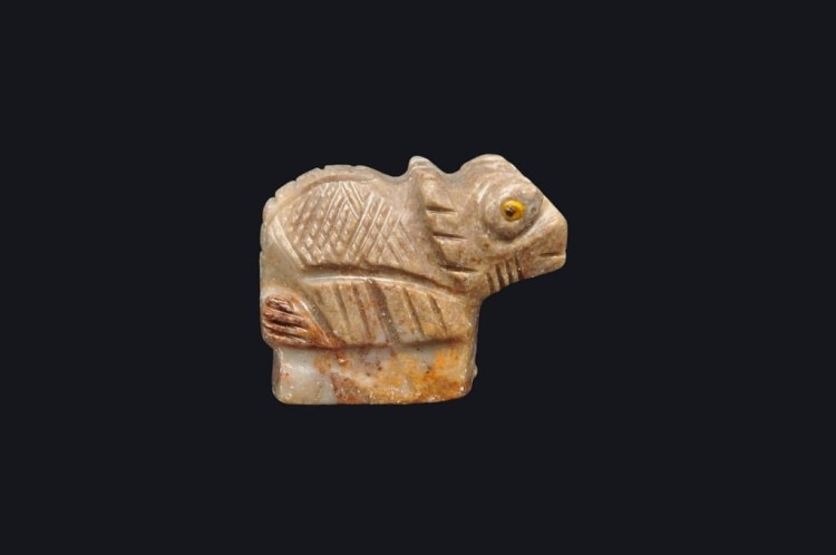 * STEATYT KAMIEŃ MYDLANY PERU FIGURKA KAMELEON INTERESUJĄCA RZEŹBA NR 21 *