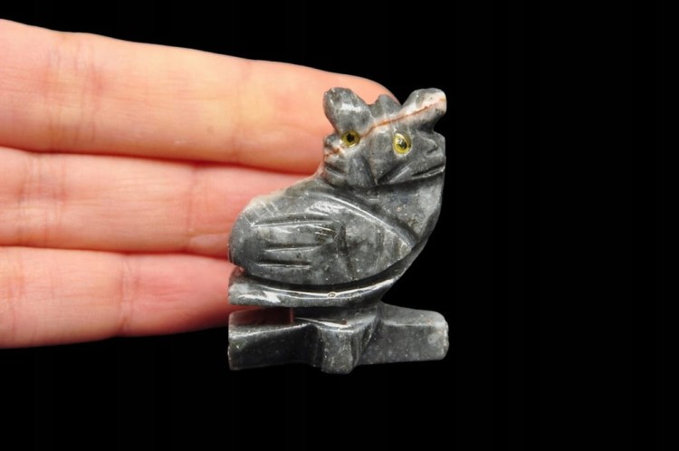 * STEATYT KAMIEŃ MYDLANY PERU FIGURKA SOWA CIEKAWA RZEŹBA NR 16 *