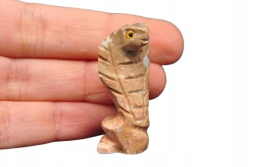 * STEATYT KAMIEŃ MYDLANY FIGURKA WĄŻ KOBRA MAŁA RZEŹBA NR 11 *