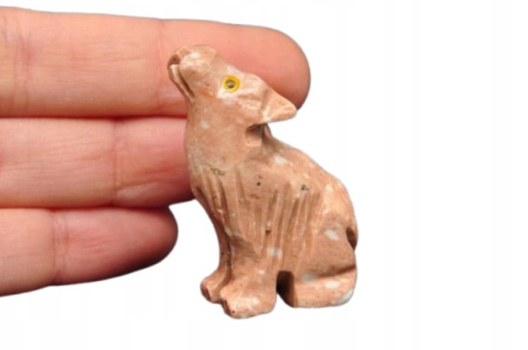 * STEATYT KAMIEŃ MYDLANY FIGURKA WILK PIĘKNA RZEŹBA ZWIERZE NR 10 *