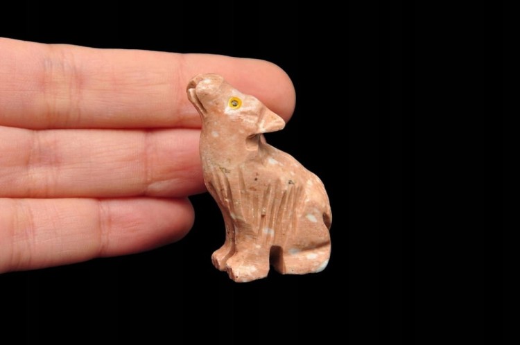 * STEATYT KAMIEŃ MYDLANY FIGURKA WILK PIĘKNA RZEŹBA ZWIERZE NR 10 *