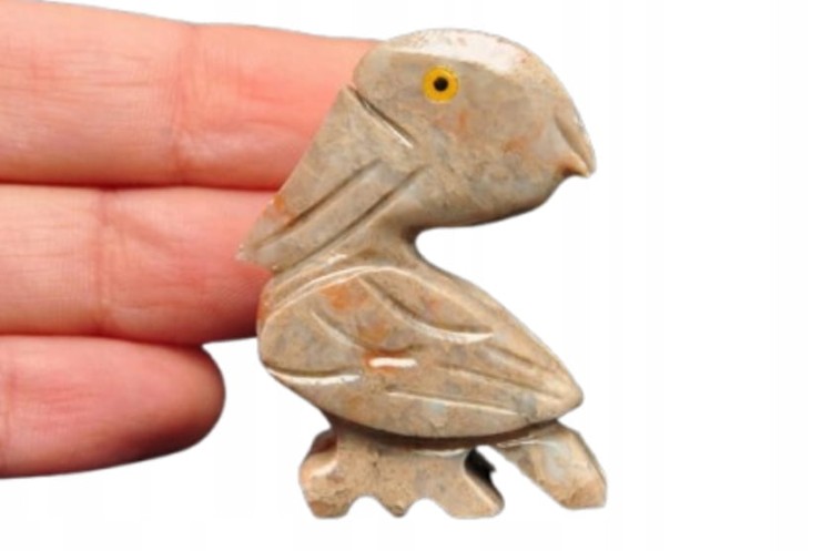 * STEATYT KAMIEŃ MYDLANY FIGURKA PELIKAN ŚWIETNY DO KOLEKCJI NR 5 *