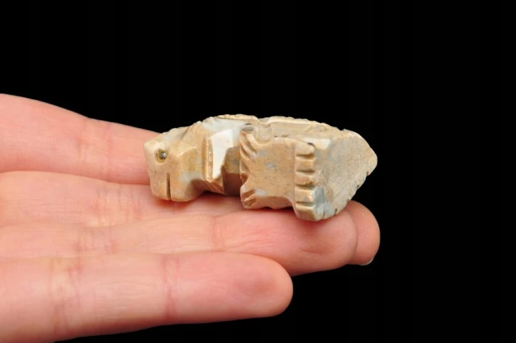 * STEATYT KAMIEŃ MYDLANY FIGURKA JASZCZURKA INTERESUJĄCY OKAZ NR 2 *