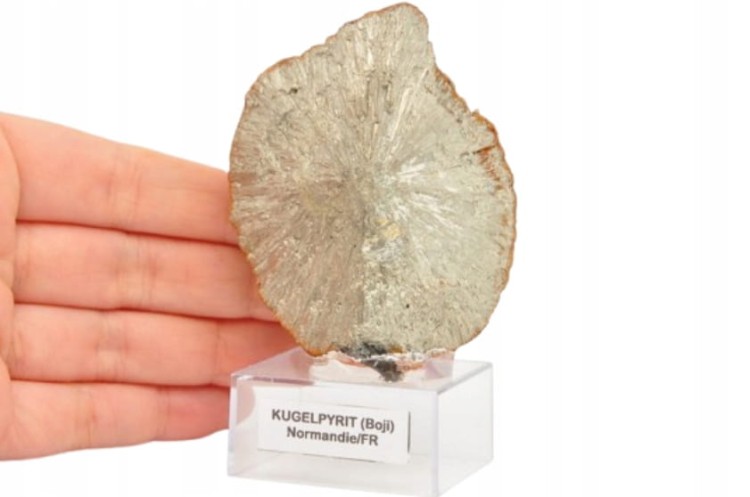 * KULA PIRYTOWA FRANCJA ZŁOTY MINERAŁ INTERESUJĄCY OKAZ NA PODSTAWCE NR 3 *