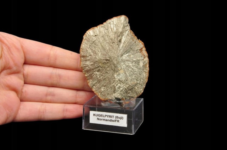 * KULA PIRYTOWA FRANCJA ZŁOTY MINERAŁ INTERESUJĄCY OKAZ NA PODSTAWCE NR 3 *